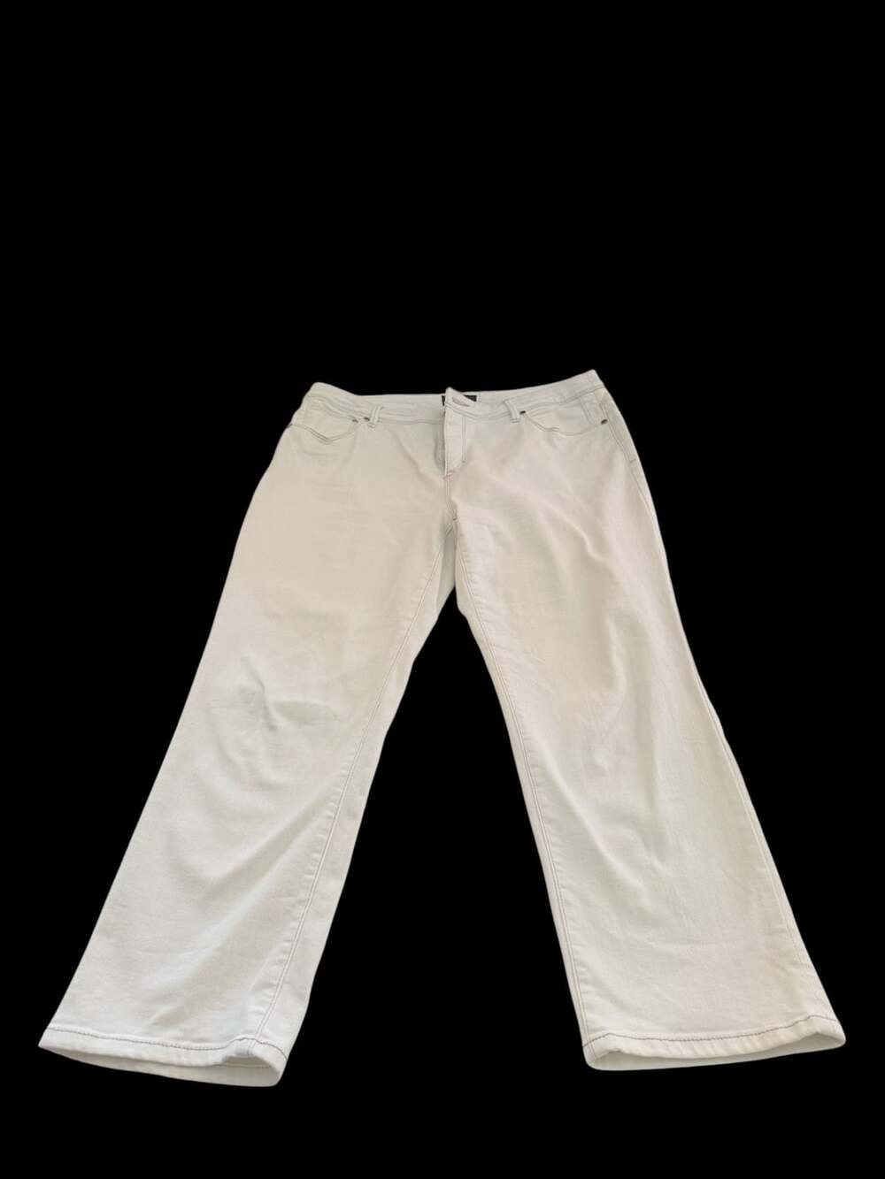 Chico's So Slimming Crop Jeans Size 2 Ivory Off-White Pants